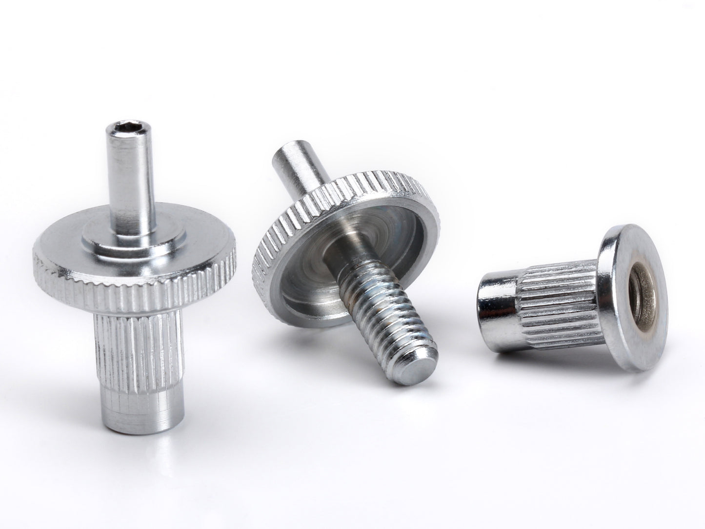 OEM Nashville to ABR1 conversion bridge post set, chrome-plated steel, with hex broach for ease of adjustment, exploded