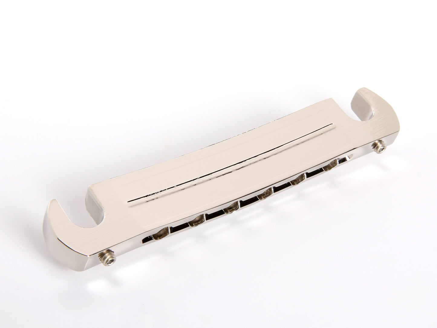 OEM wraparound tailpiece, nickel-plated aluminum, underside