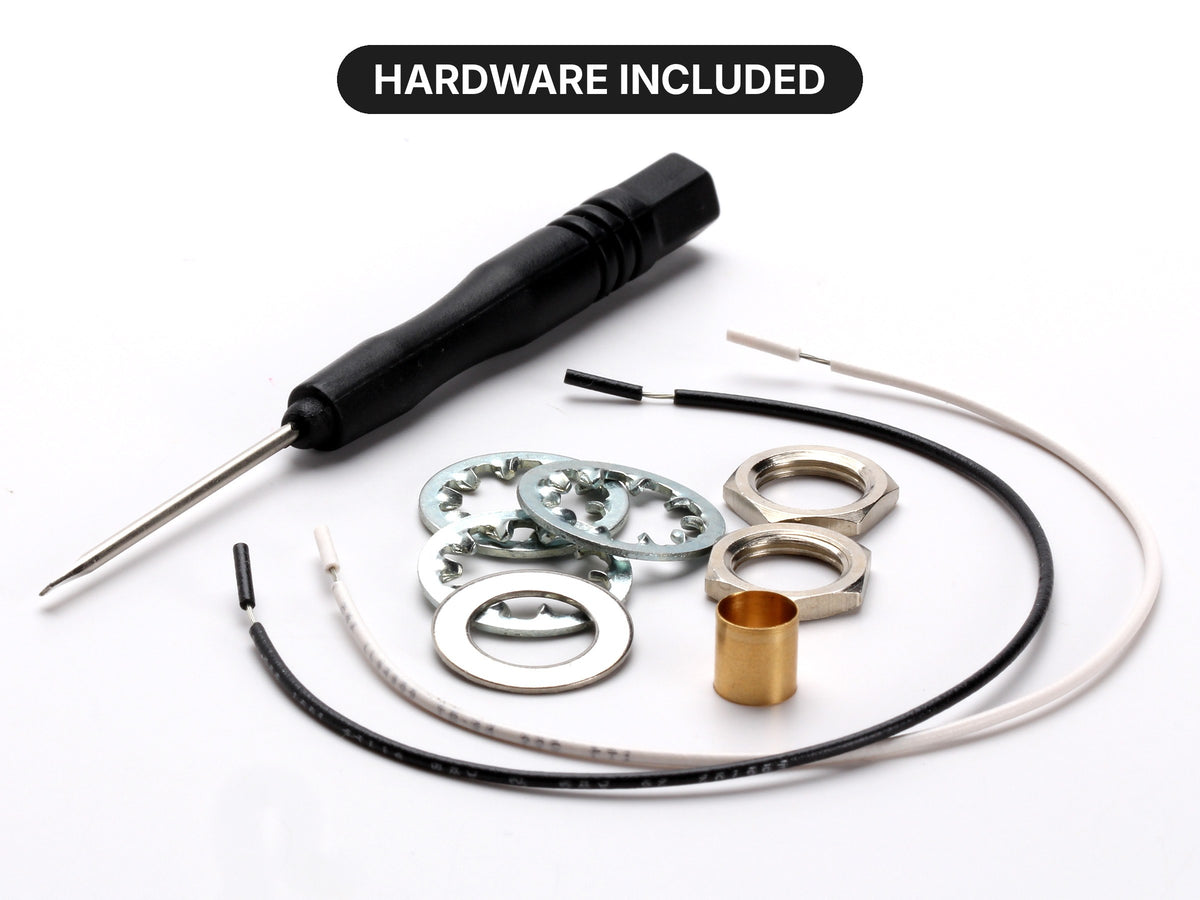 CTS 500k No-Solder Push/Pull, Split Shaft, 1/2" Thread Length - mounting hardware included