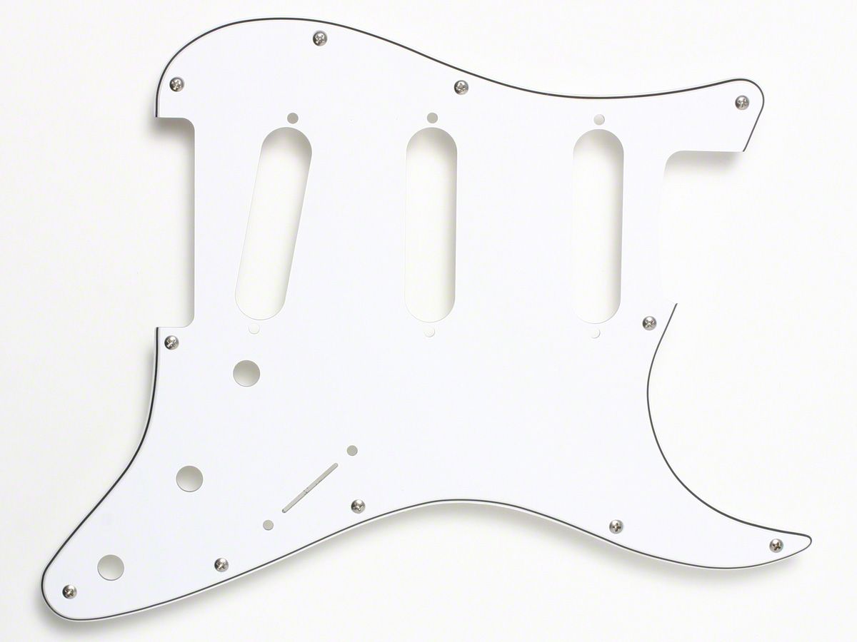 Fender Pickguard, Strat, Modern 11-Hole, 3-Ply White