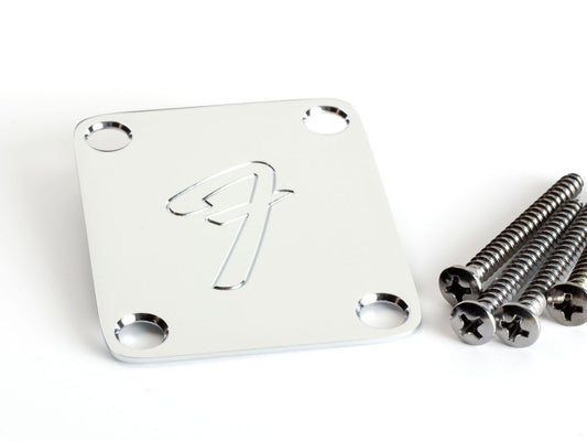 Fender Neck Plate, Chrome, "F"