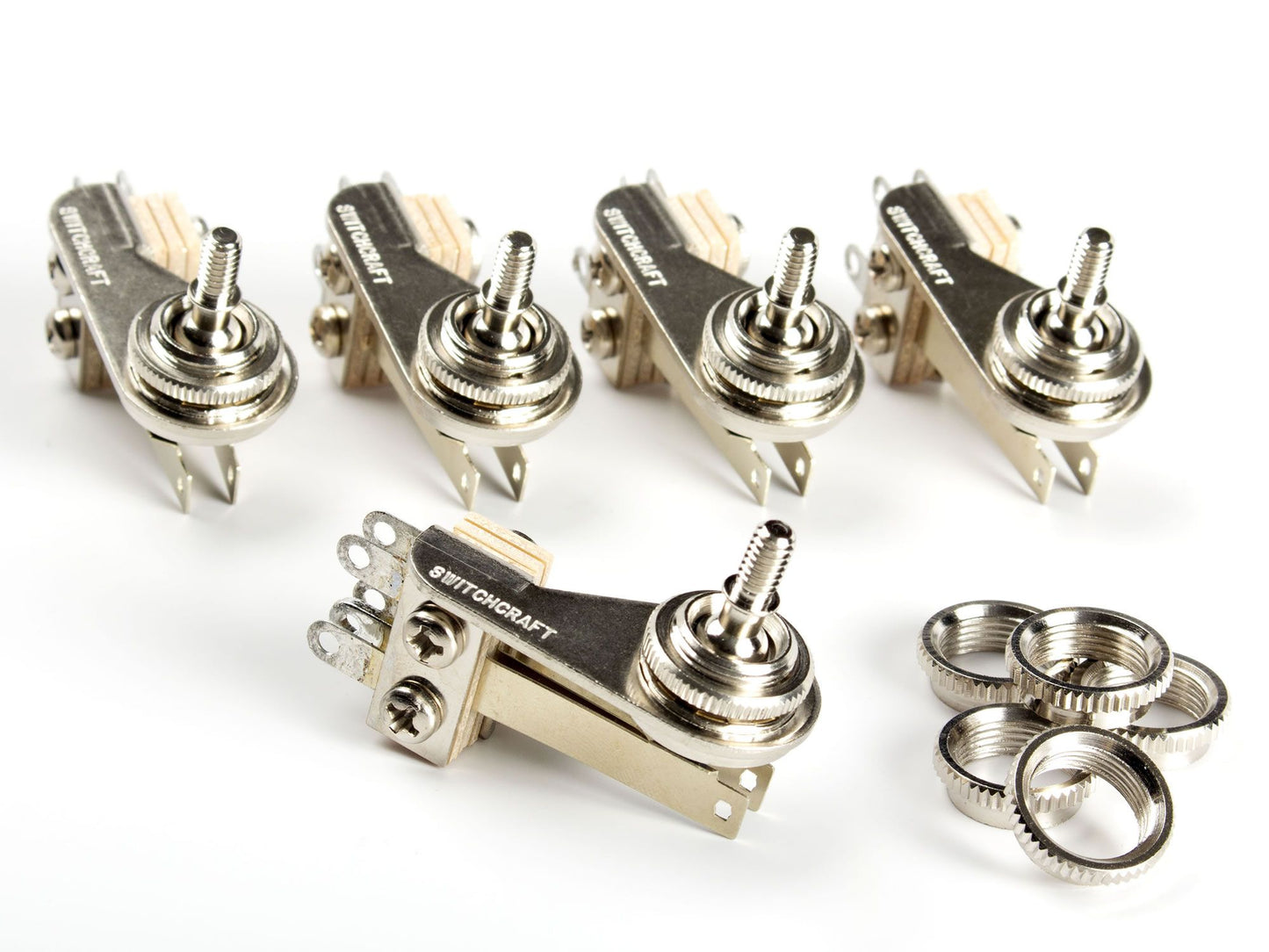 Switchcraft 3-Way Toggle Switch, Right-Angle, 5-Pack