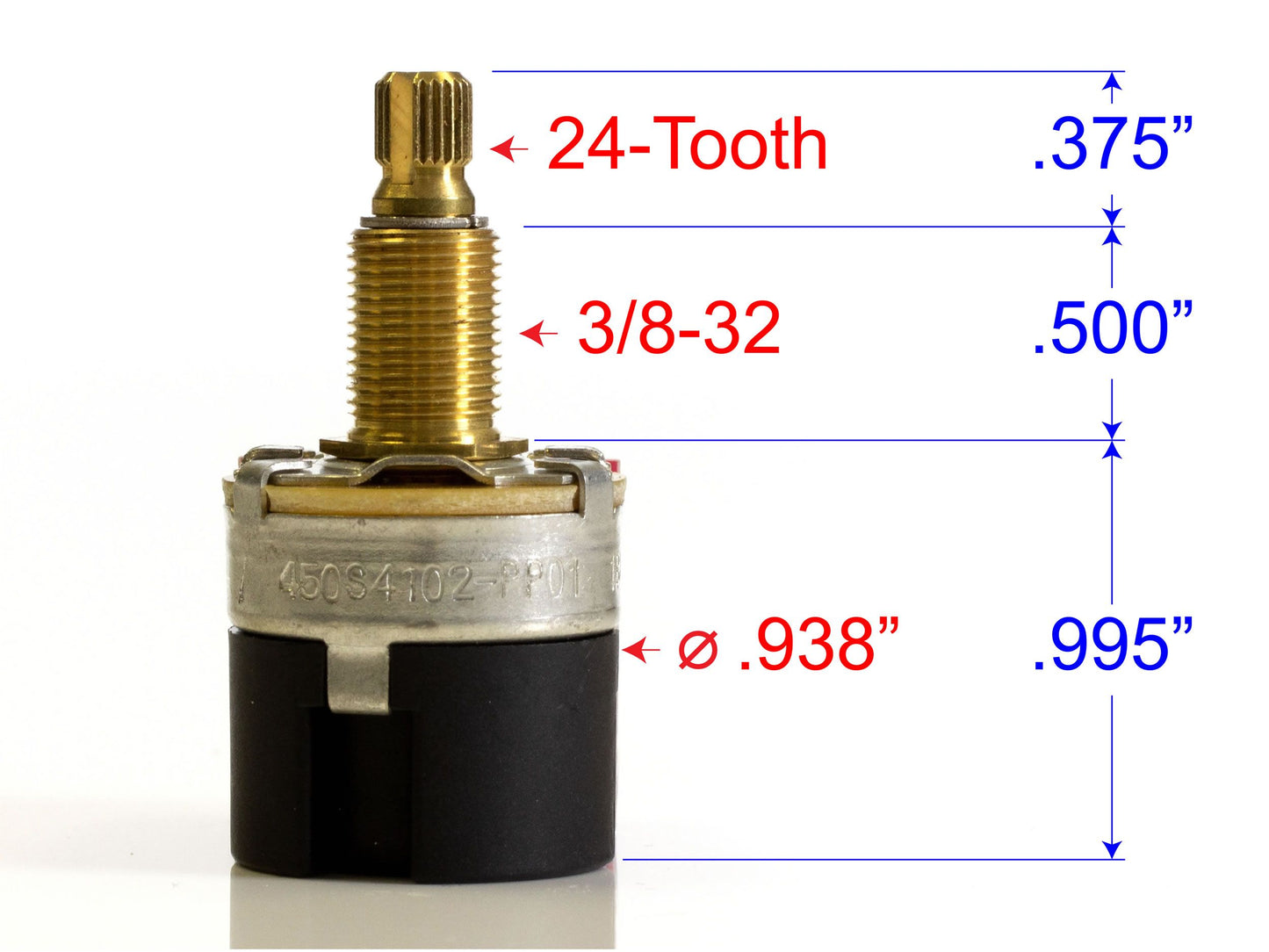 Push/Pull Tone Pot Dimensions
