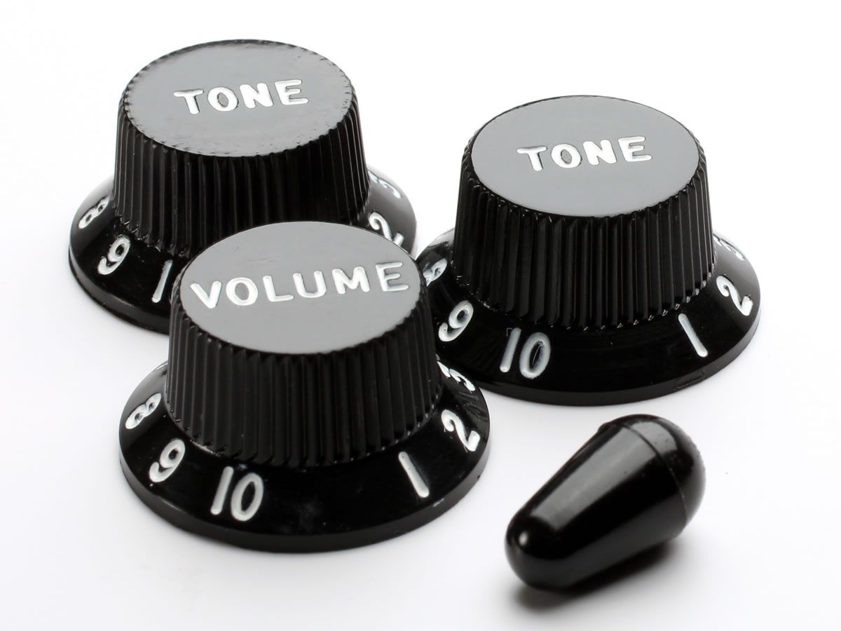 Fender Knob Set, Strat, Black