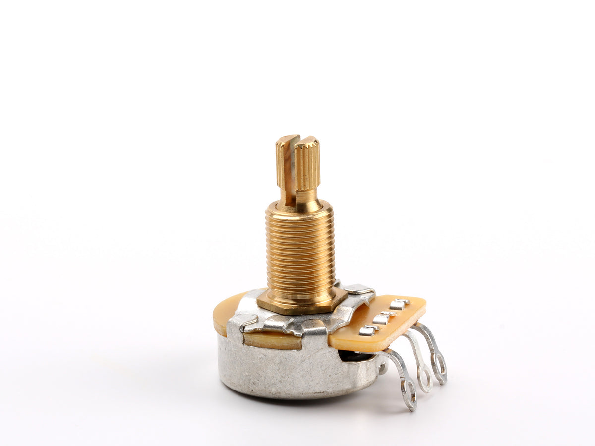 CTS 500k Audio Pot, Split Shaft, 1/2" Thread Length, for Les Paul, SG & ES-335 - front