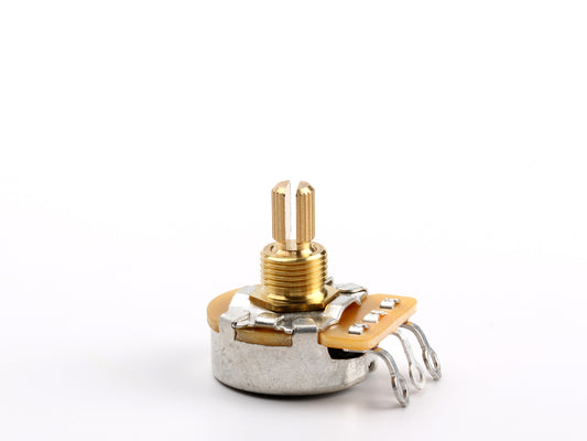 CTS 500k Audio Pot, Split Shaft, 1/4" Thread Length, for Stratocaster - front