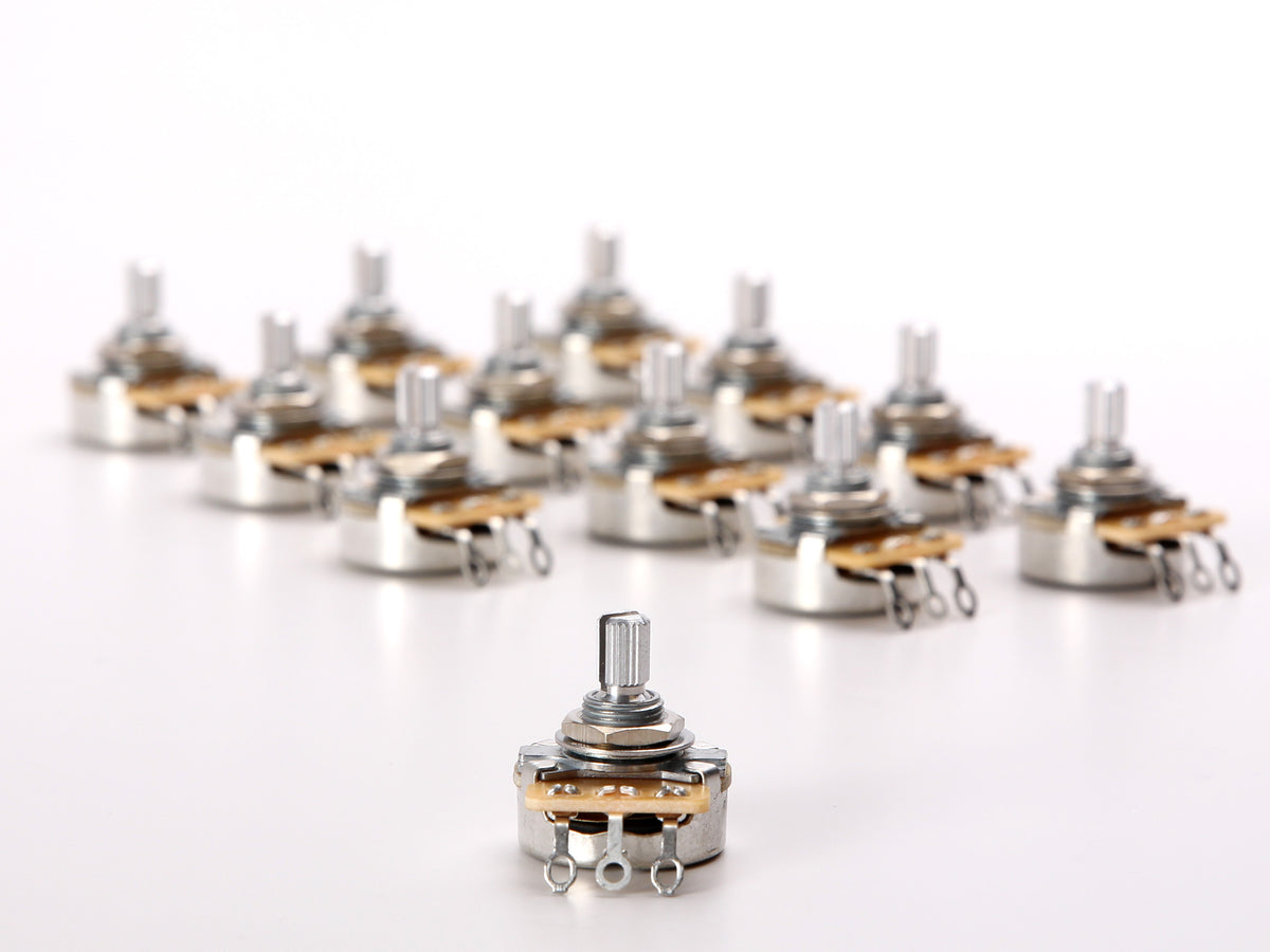 CTS 250k Audio Pot, Split Shaft, 1/4" Thread Length, 12-Pack - pack: all 12 pots