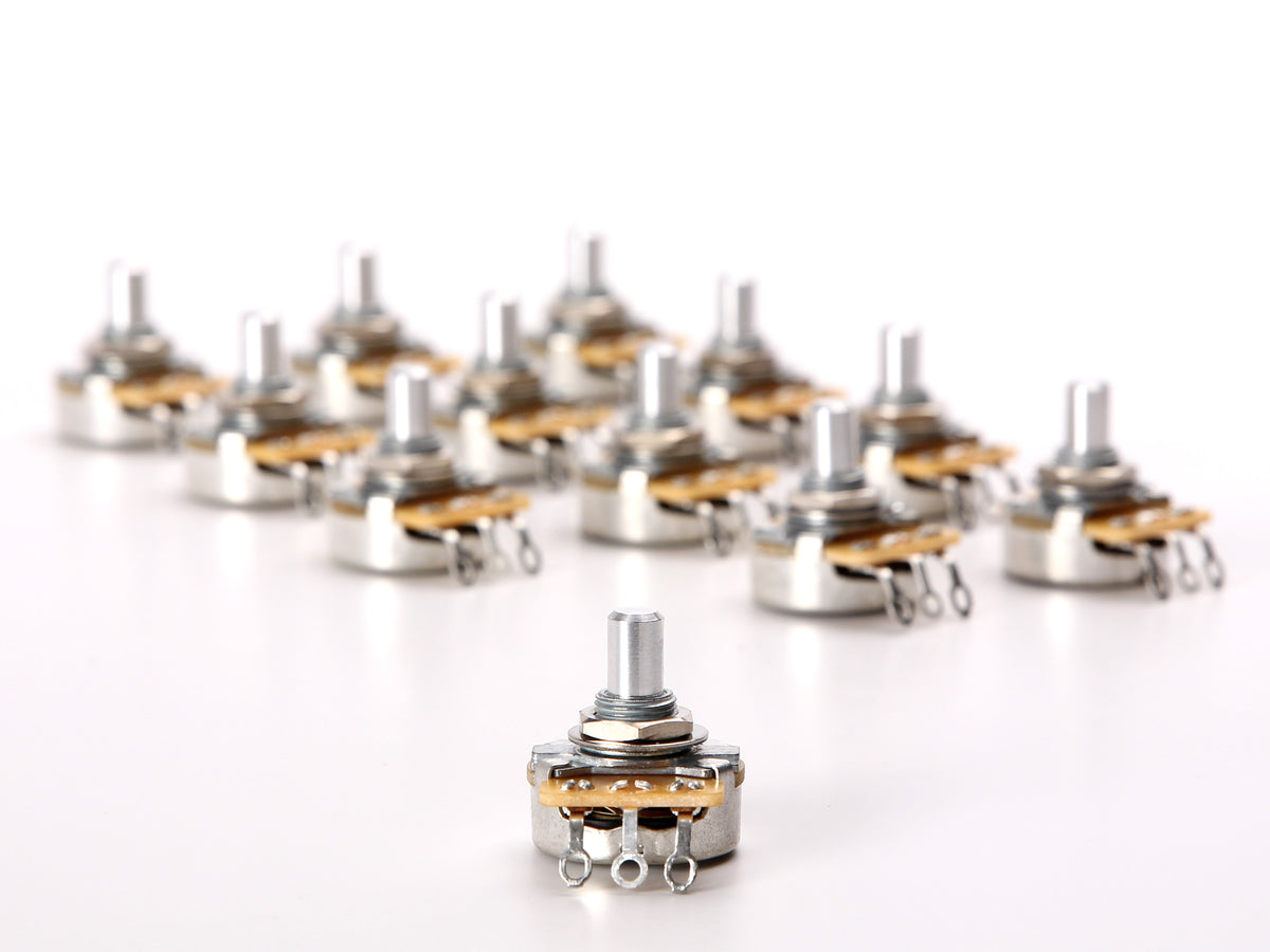 CTS 250k Audio Pot, Solid Shaft, 1/4" Thread Length, 12-Pack - pack: all 12 pots