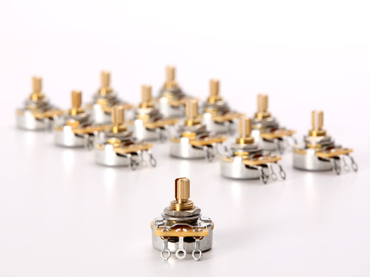 CTS 500k Audio Pot, Split Shaft, 1/4" Thread Length, 12-Pack - pack: all 12 pots