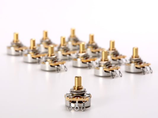 CTS 500k Audio Pot, Solid Shaft, 1/4" Thread Length, 12-Pack - pack: all 12 pots