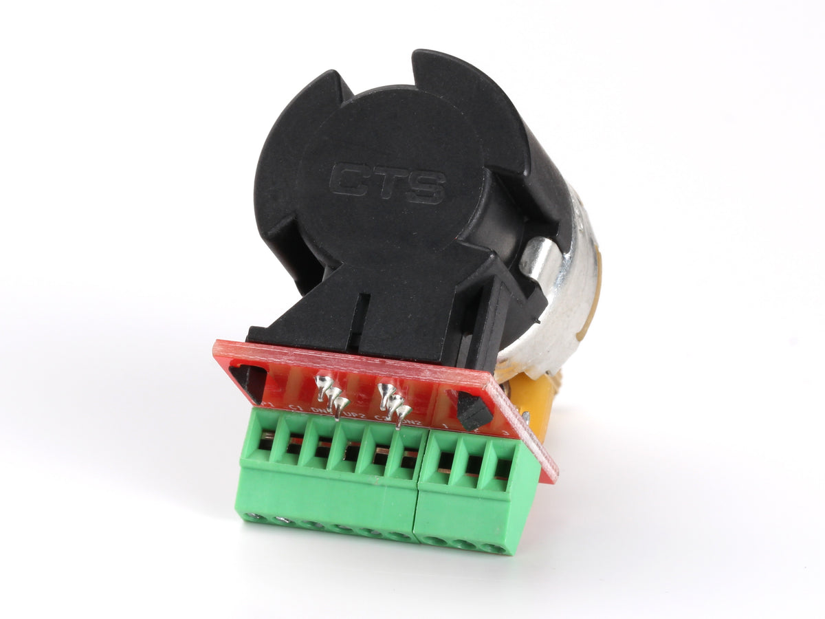 CTS 500k No-Solder Push/Pull, Split Shaft, 1/2" Thread Length - back, showing the terminal block