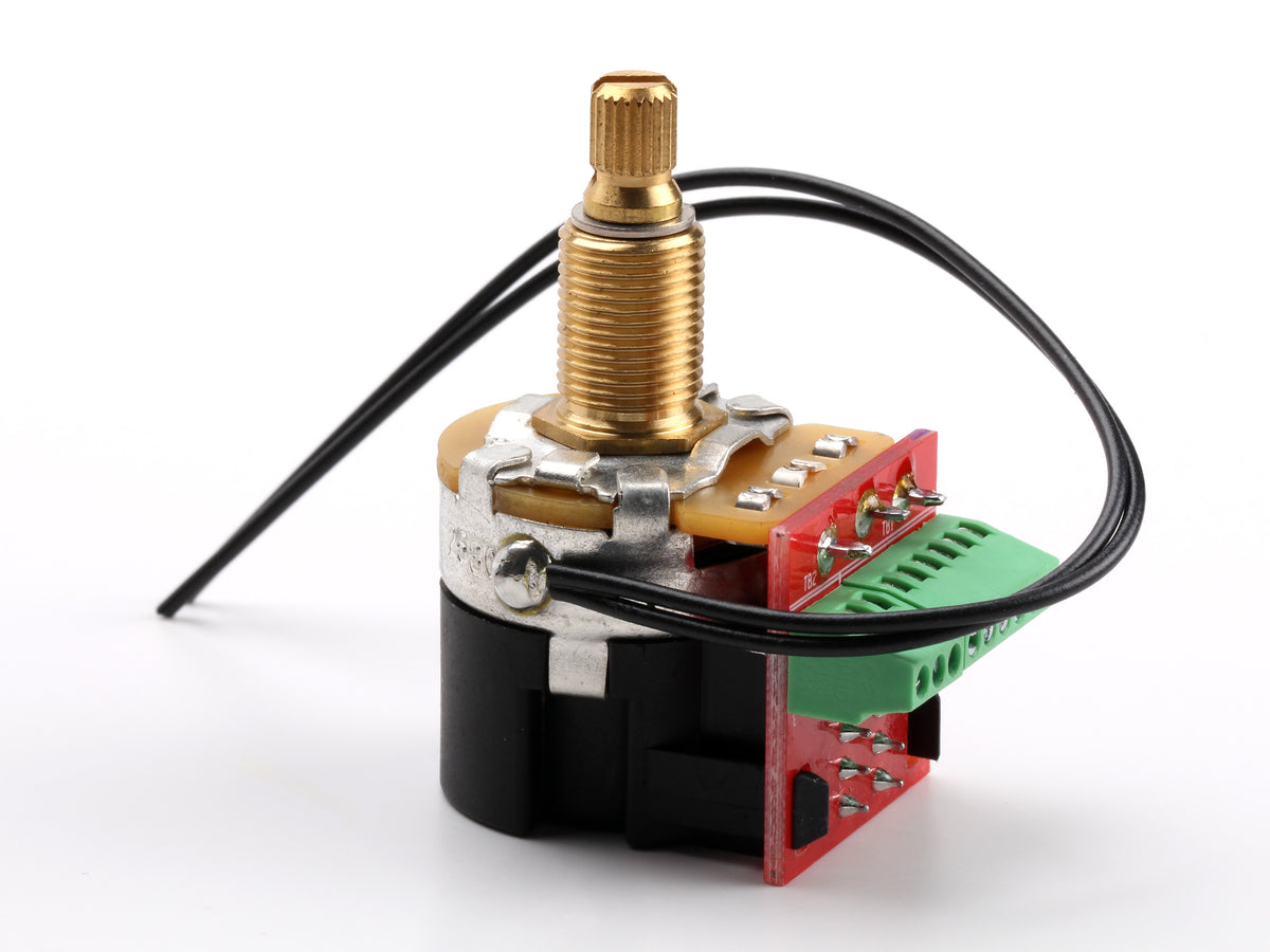 CTS 500k No-Solder Push/Pull, Split Shaft, Ground Wires Added - front