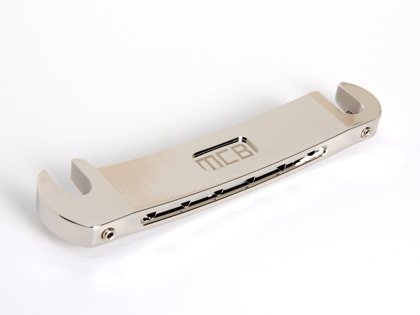 Music City Bridge "Stud Finder" bridge in polished nickel, underside