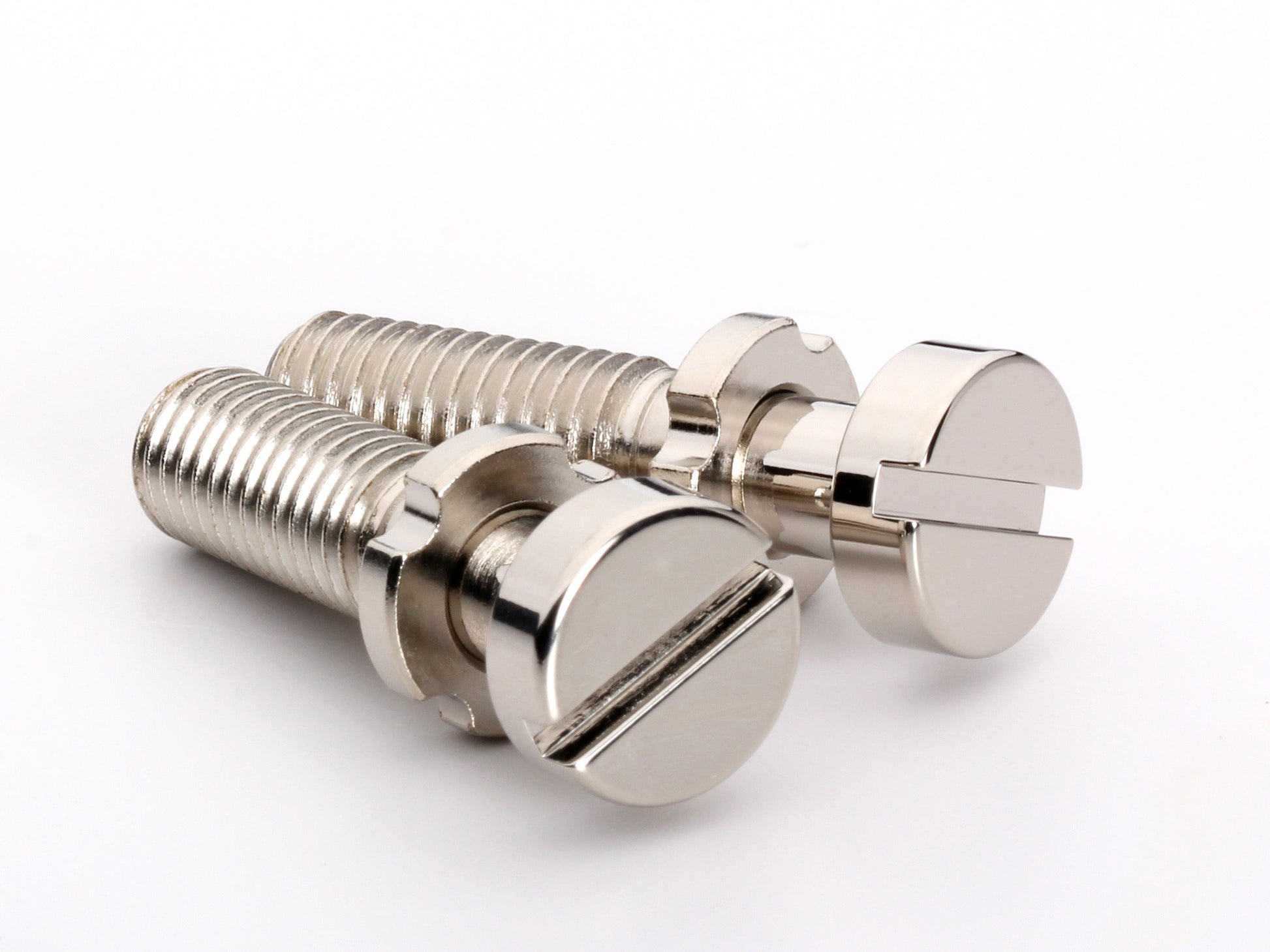 Music City Bridge locking stud set in polished nickel, metric M8 threads