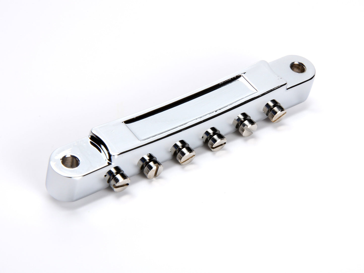 Non-wired ABR-1 bridge, zinc body, notched titanium saddles, chrome plated, underside