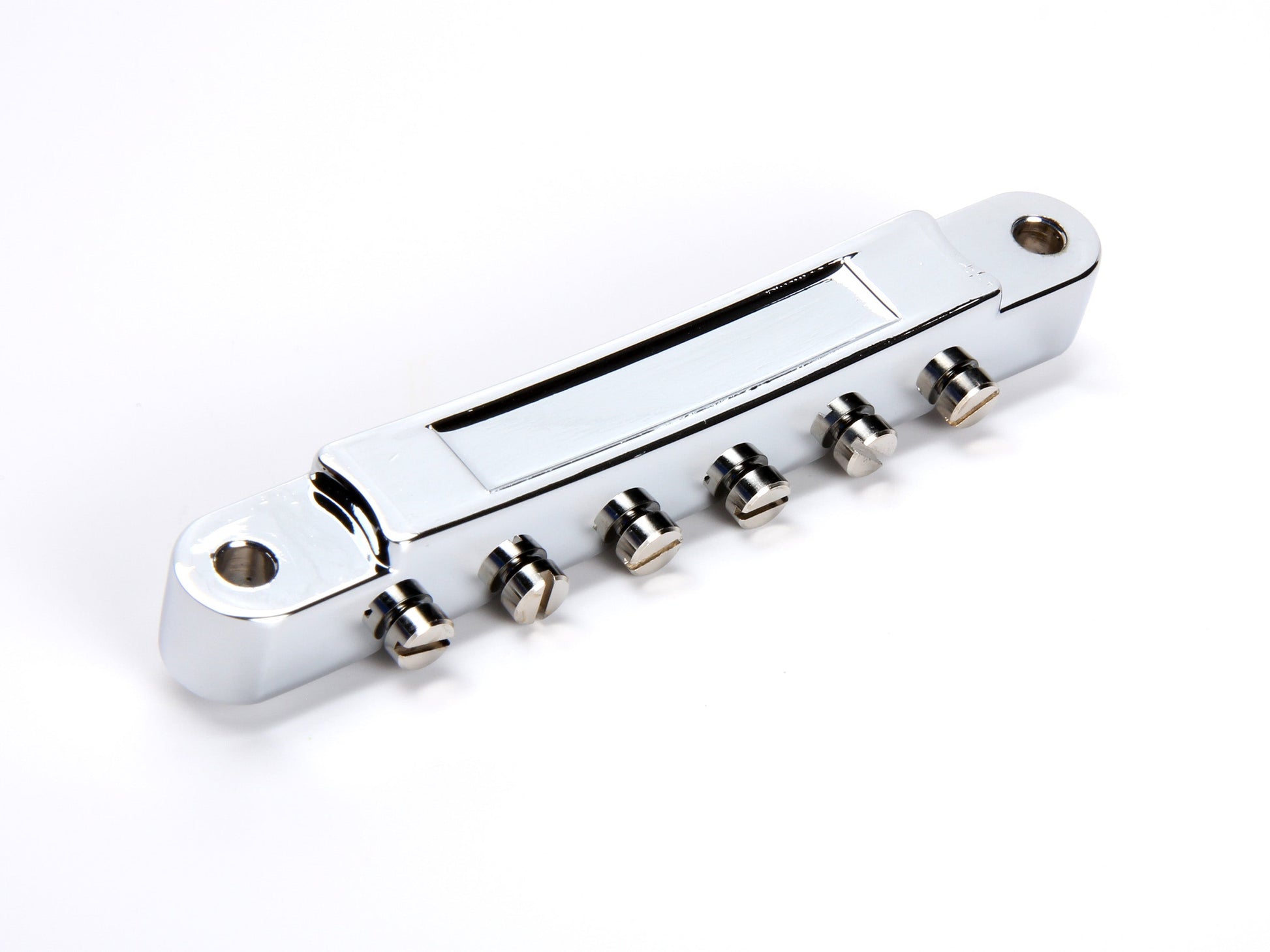 Non-wired ABR-1 bridge, zinc body, notched titanium saddles, chrome plated, underside