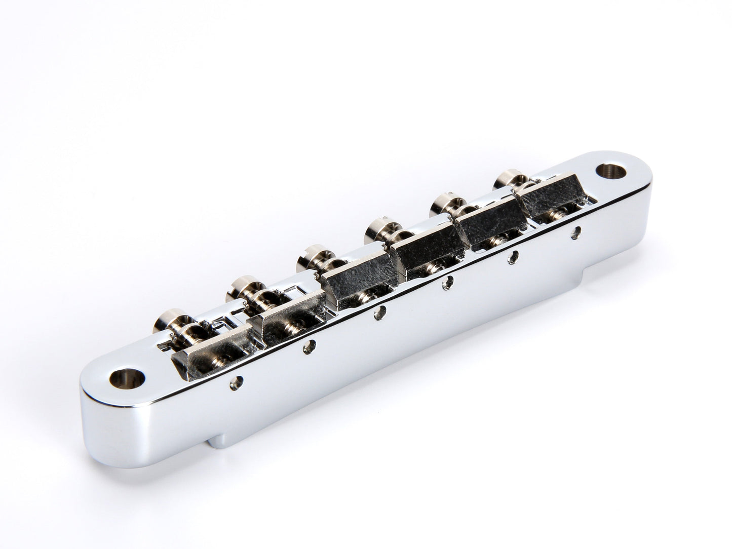 Non-wired ABR-1 bridge, zinc with zinc saddles, chrome plated, rear view