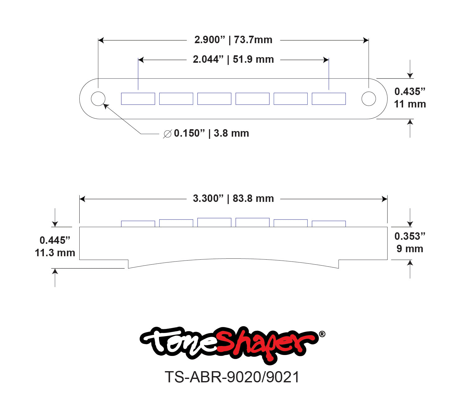 Dimensions for TS-ABR-9020 & 9021