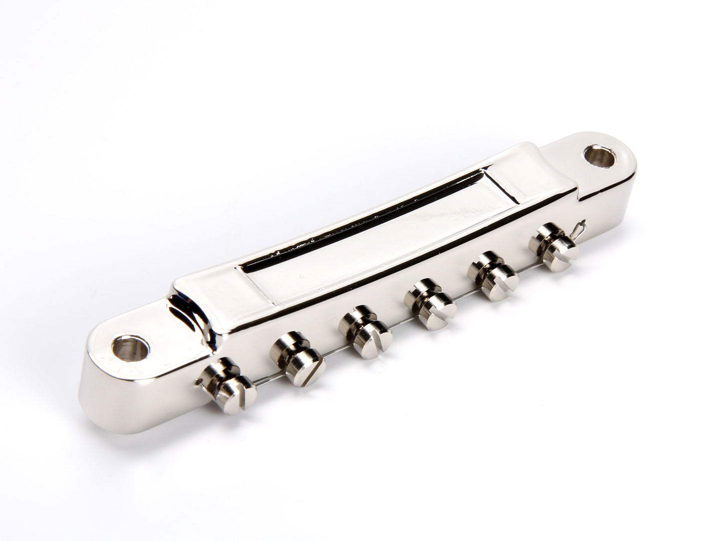 Wired ABR-1 bridge, zinc with zinc saddles, nickel plated, underside