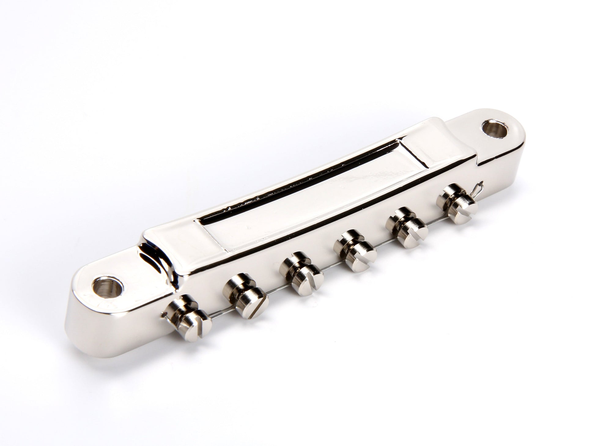 Wired ABR-1 bridge, zinc with zinc saddles, nickel plated, underside