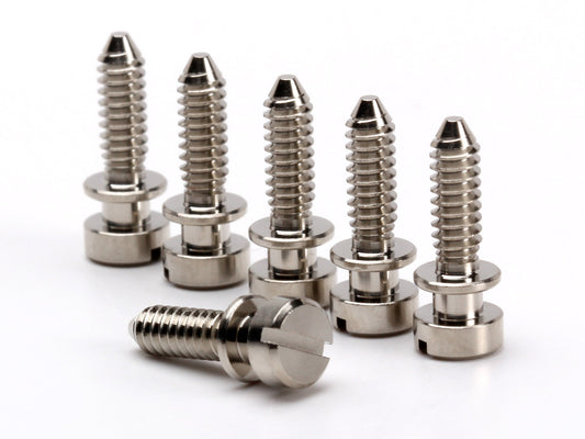 OEM intonation screw set for ABR-1 non-wired bridges, nickel plated, view 1