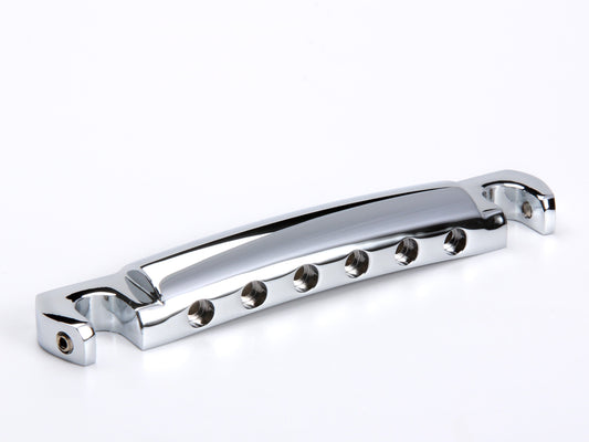 Pinnacle locking aluminum stopbar tailpiece, chrome, front