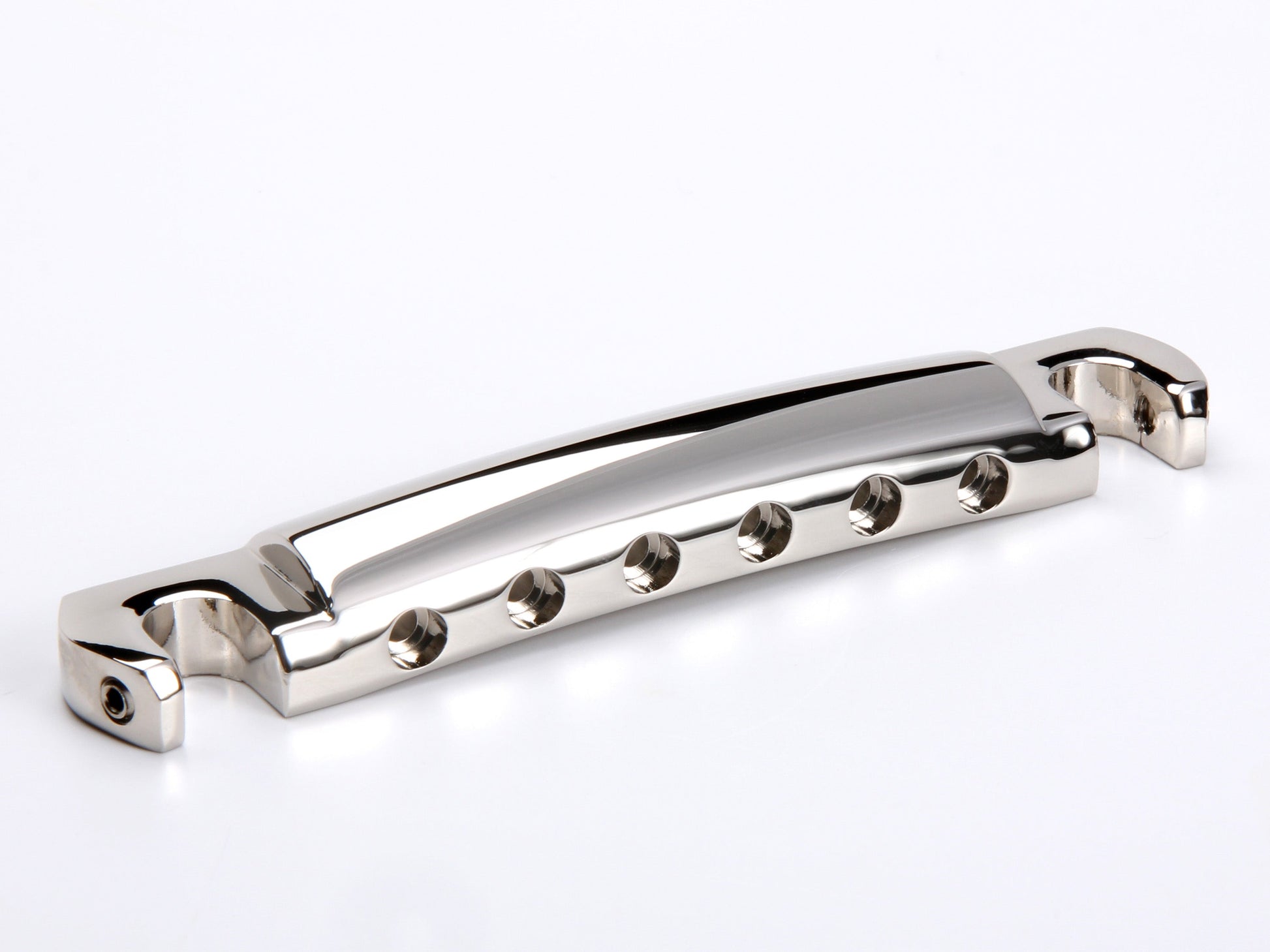 Pinnacle locking aluminum stopbar tailpiece, nickel, front