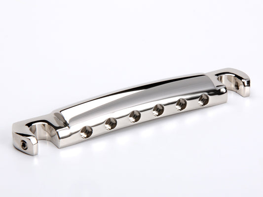 Pinnacle locking aluminum stopbar tailpiece, nickel, front