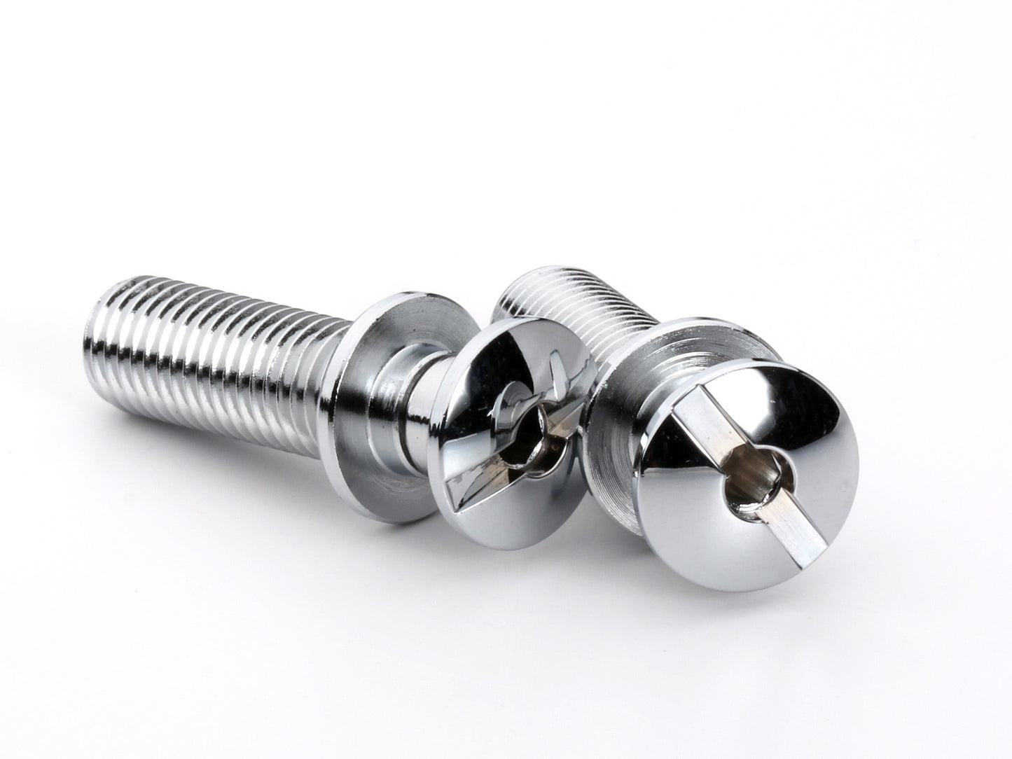 Locking stud set for stopbar or wraparound bridge, 5/16-24 thread, 25/32" thread length, button head, chrome, view 2