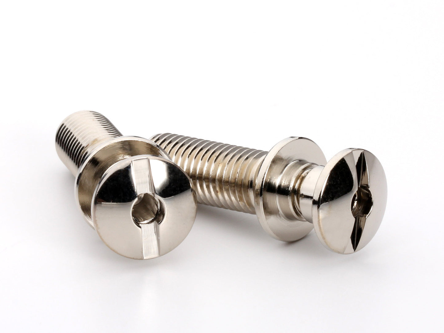 Locking stud set for stopbar or wraparound bridge, 5/16-24 thread, 25/32" thread length, button head, nickel, view 2