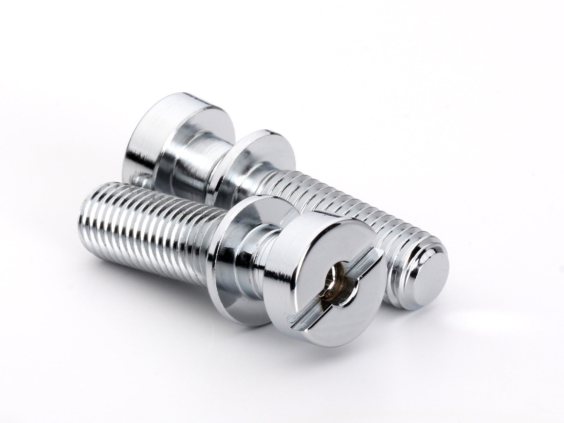 Locking stud set for stopbar or wraparound bridge, 5/16-24 thread, 25/32" thread length, standard head, chrome, view 1