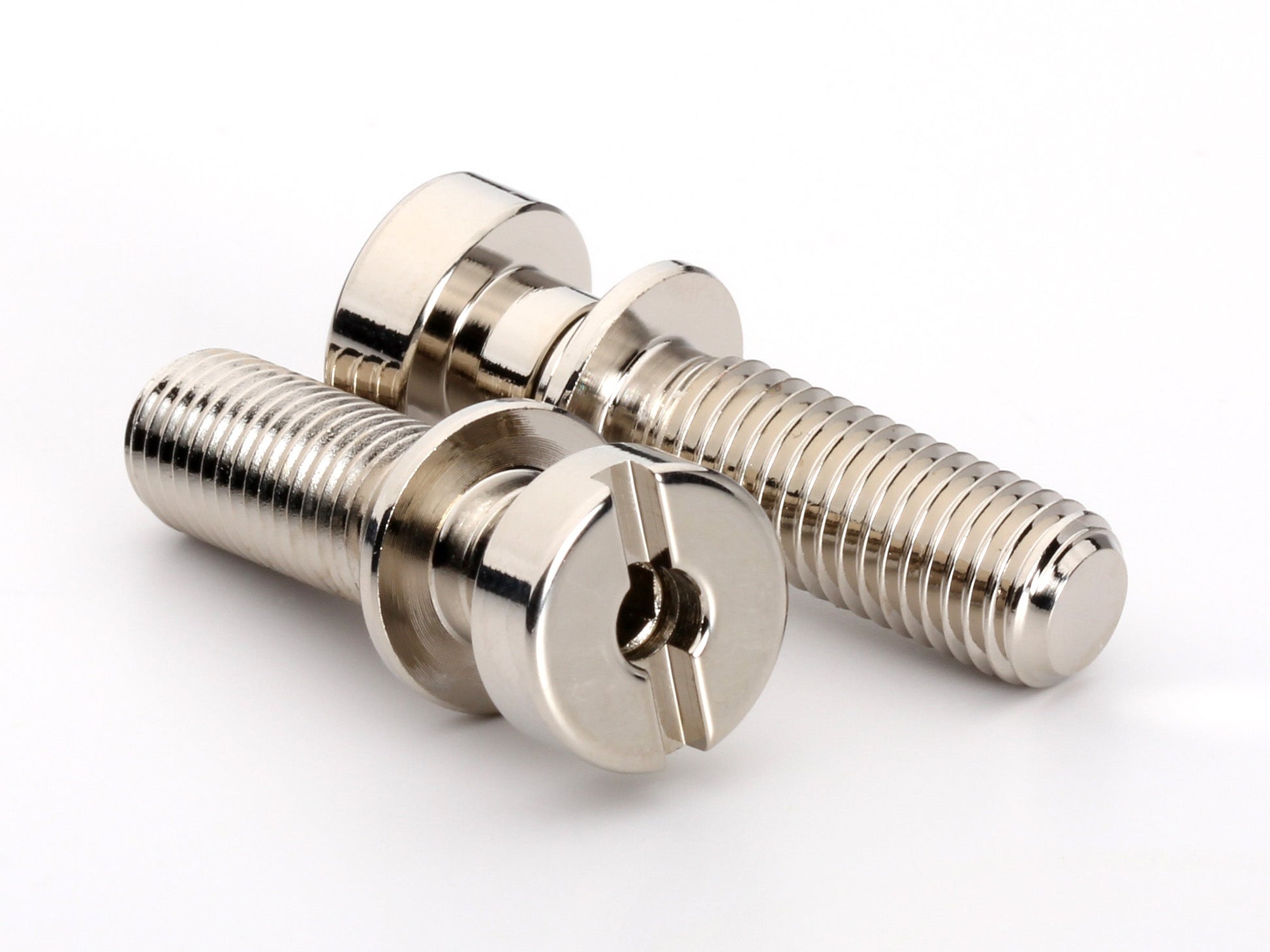 Locking stud set for stopbar or wraparound bridge, 5/16-24 thread, 25/32" thread length, standard head, nickel, view 1