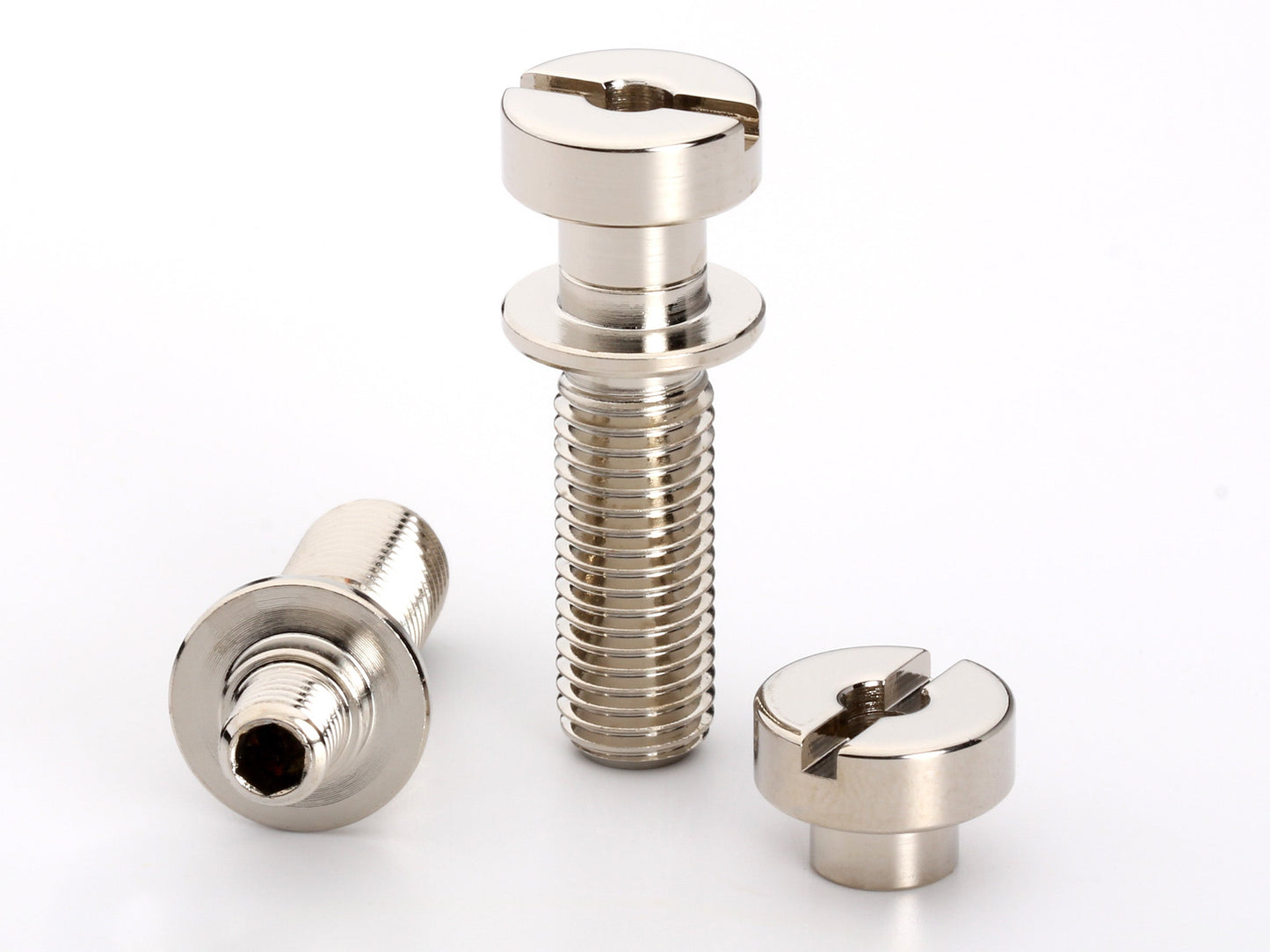 Locking stud set for stopbar or wraparound bridge, 5/16-24 thread, 25/32" thread length, standard head, nickel, view 2