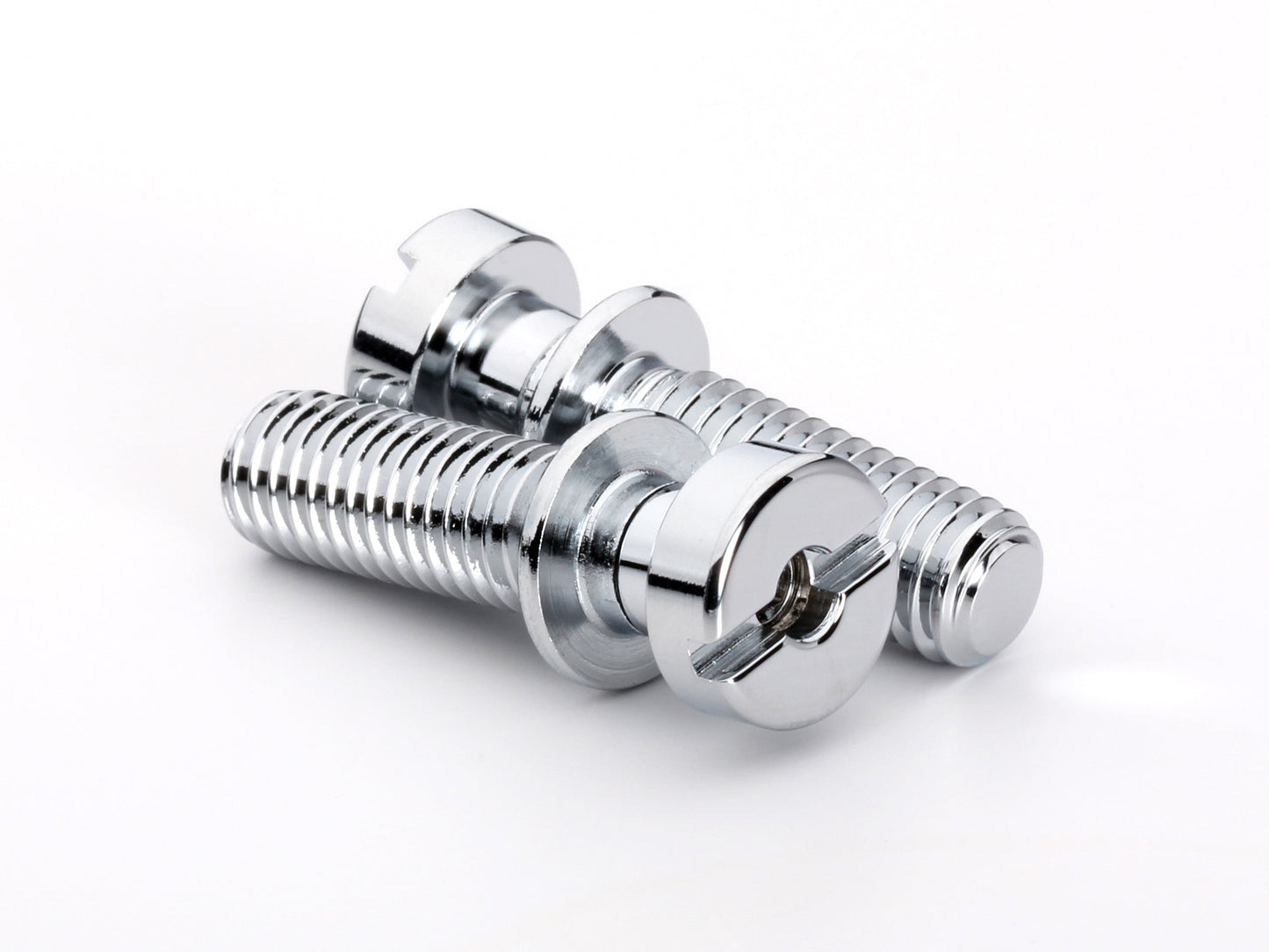 Locking stud set for stopbar or wraparound bridge, M8 thread, 25/32" thread length, standard head, chrome, view 1