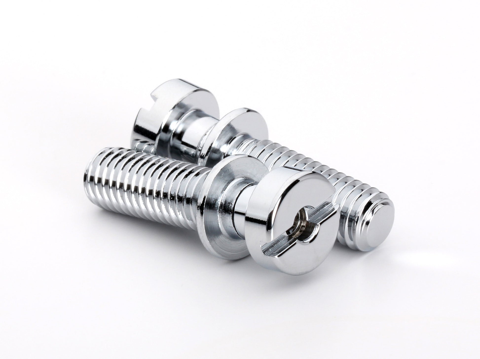 Locking stud set for stopbar or wraparound bridge, M8 thread, 25/32" thread length, standard head, chrome, view 1