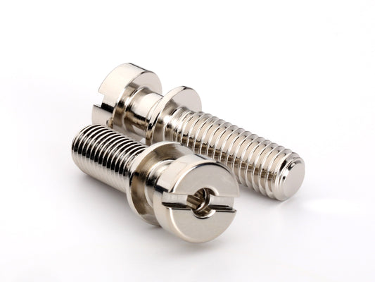 Locking stud set for stopbar or wraparound bridge, M8 thread, 25/32" thread length, standard head, nickel, view 1