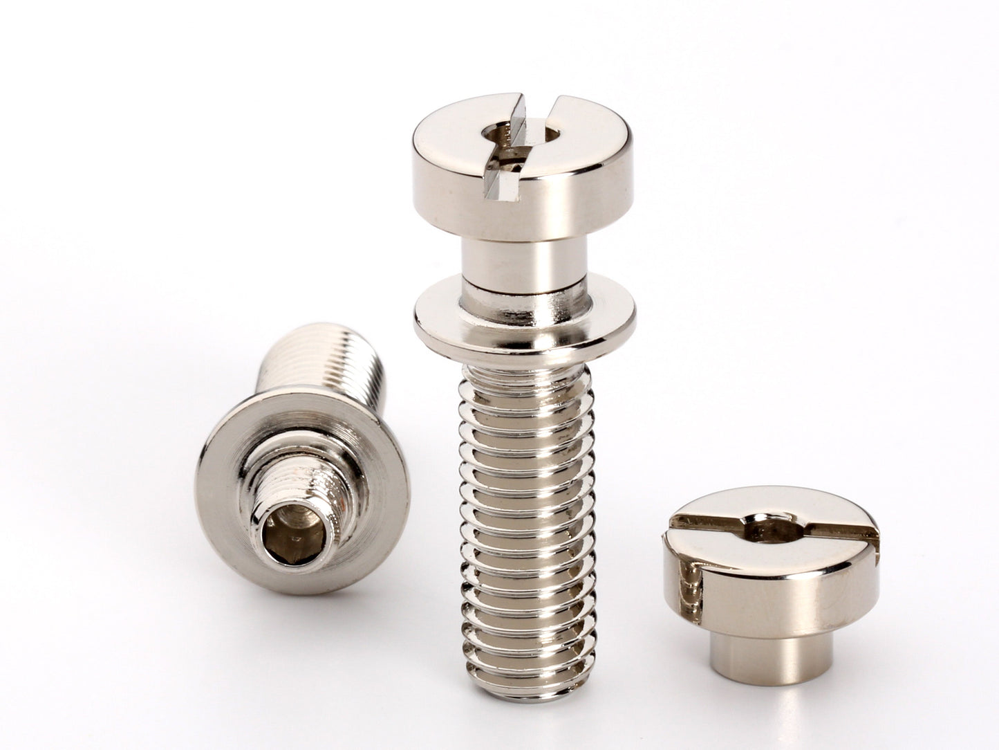 Locking stud set for stopbar or wraparound bridge, M8 thread, 25/32" thread length, standard head, nickel, view 2