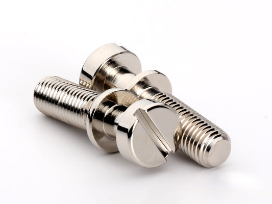 OEM stud set for stopbar or wraparound bridge, 5/16-24 thread, 25/32" thread length, nickel-plated brass, view 1