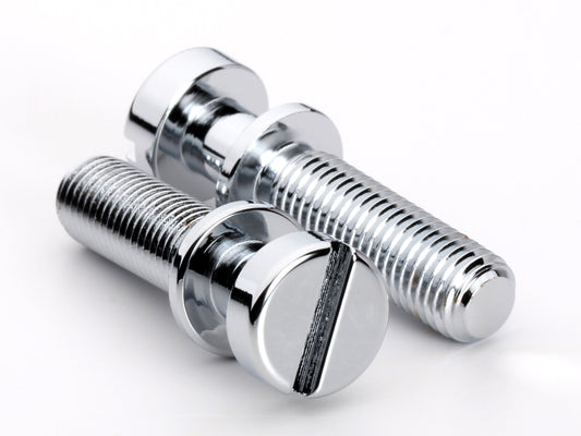 OEM stud set for stopbar or wraparound bridge, 5/16-24 thread, 15/16" thread length, chrome-plated brass, view 1