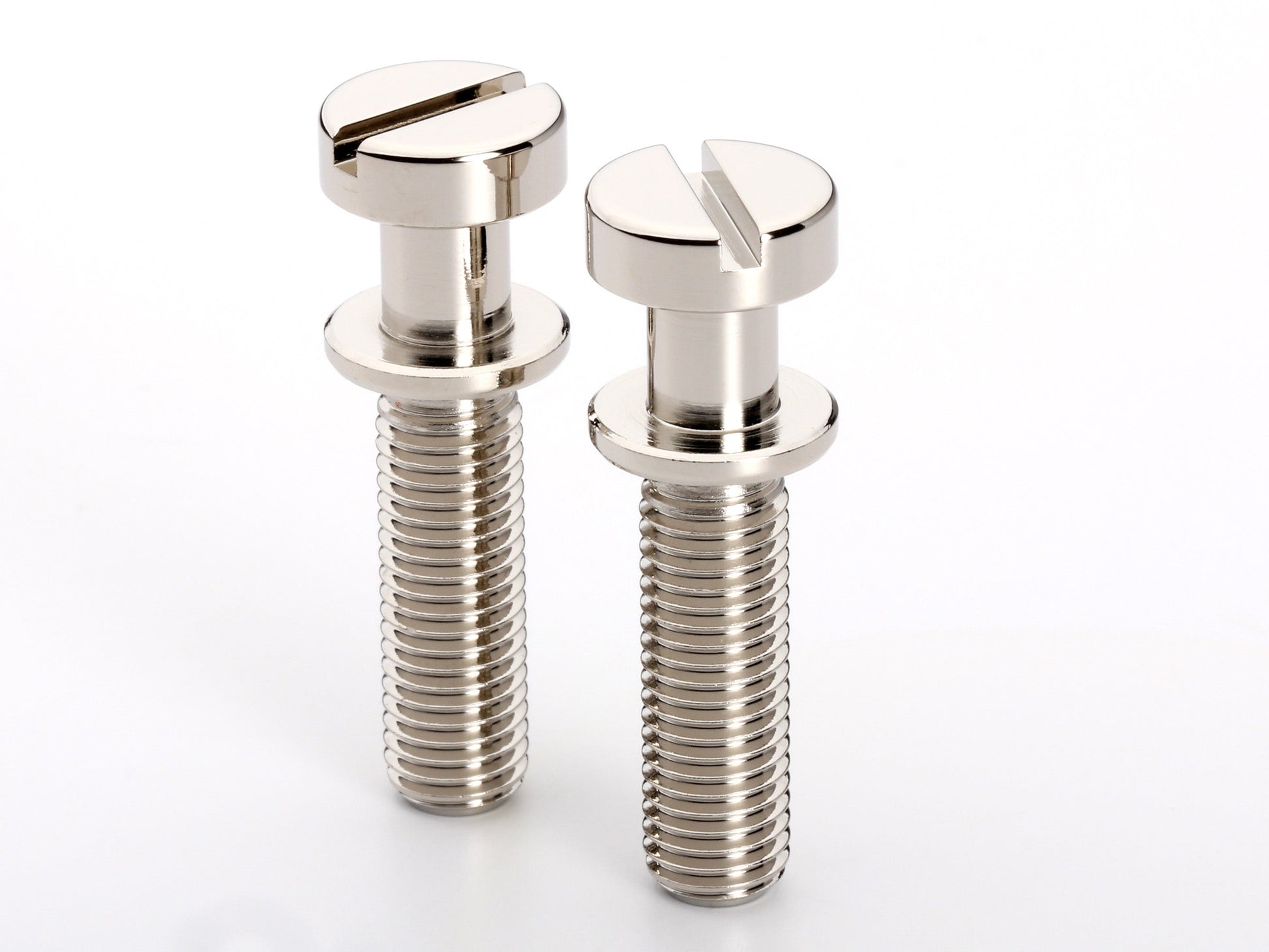 OEM stud set for stopbar or wraparound bridge, 5/16-24 thread, 15/16" thread length, nickel-plated brass, view 2