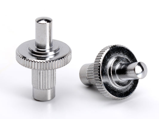 OEM Nashville bridge post set, M5 thread with 5mm post, chrome-plated brass, top
