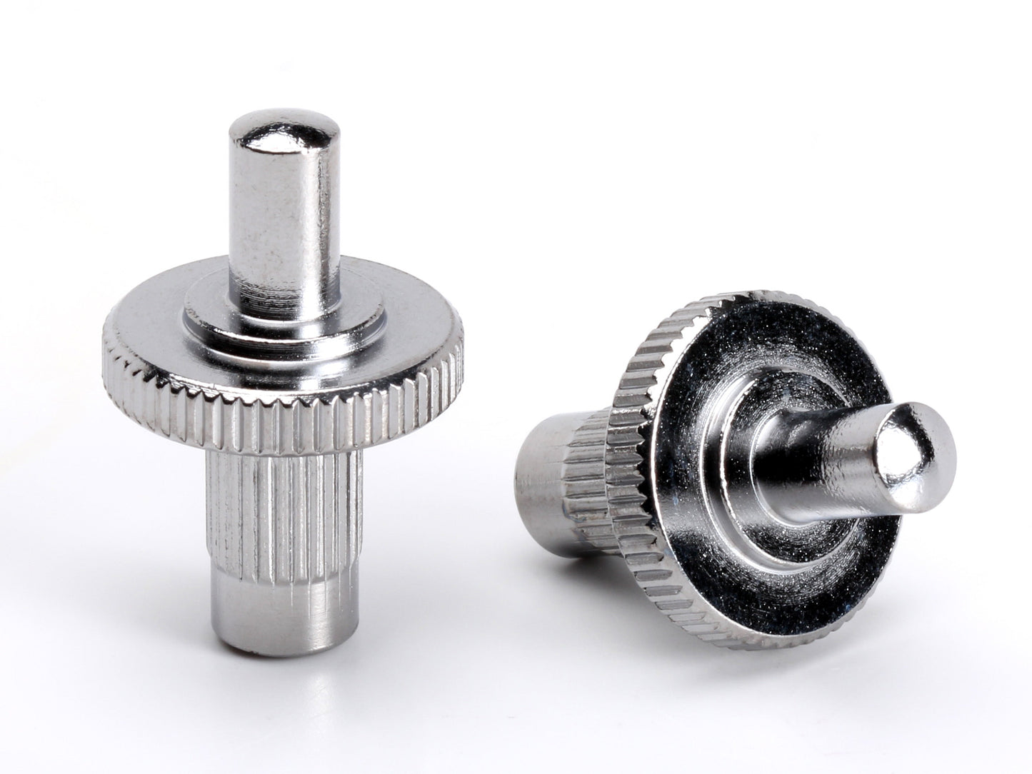 OEM Nashville bridge post set, M5 thread with 4mm post, chrome-plated brass, top