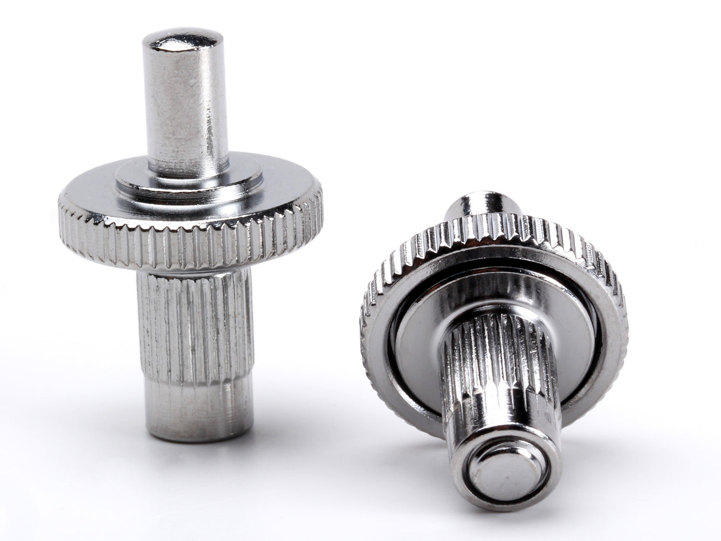 OEM Nashville bridge post set, M5 thread with 5mm post, chrome-plated brass, bottom