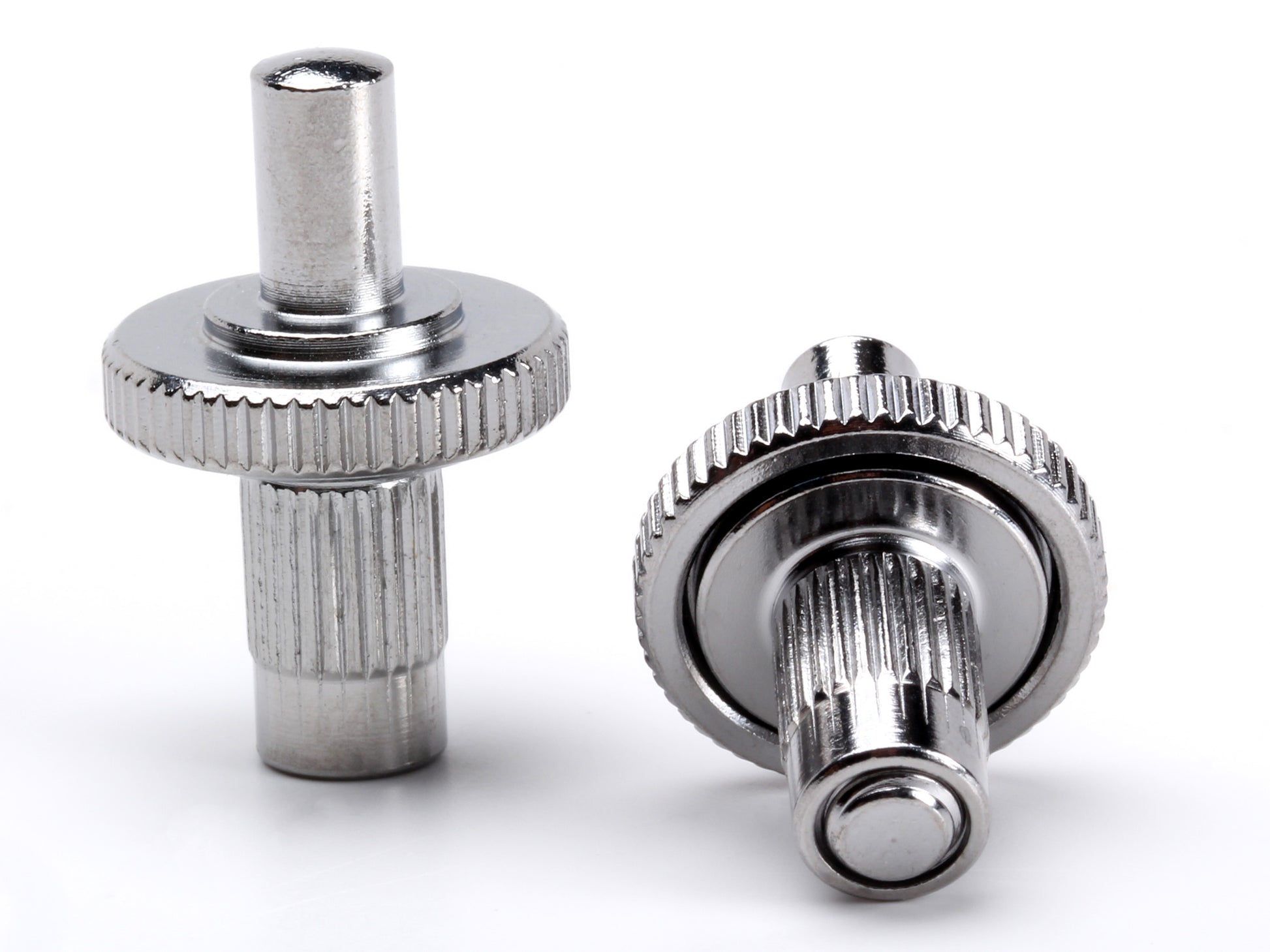 OEM Nashville bridge post set, M5 thread with 5mm post, chrome-plated brass, bottom