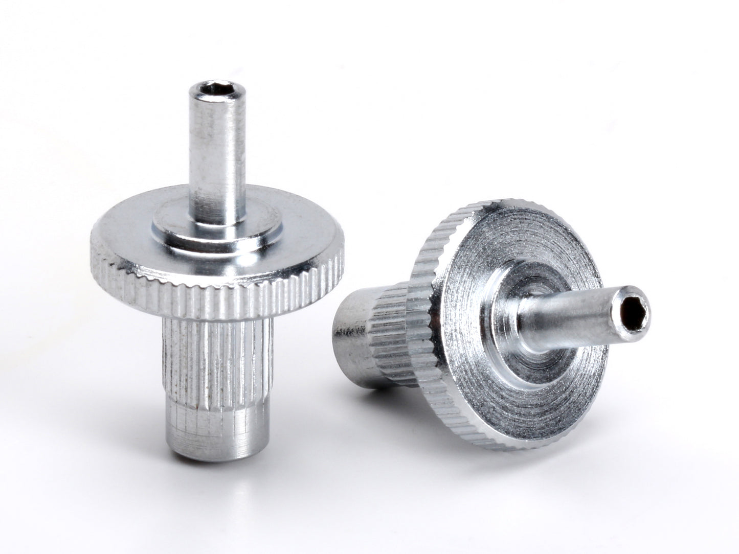 OEM Nashville to ABR1 conversion bridge post set, chrome-plated steel, with hex broach for ease of adjustment, top