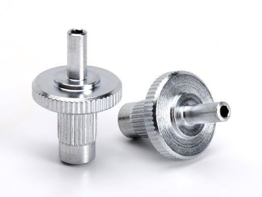 OEM Nashville to ABR1 conversion bridge post set, chrome-plated steel, with hex broach for ease of adjustment, top