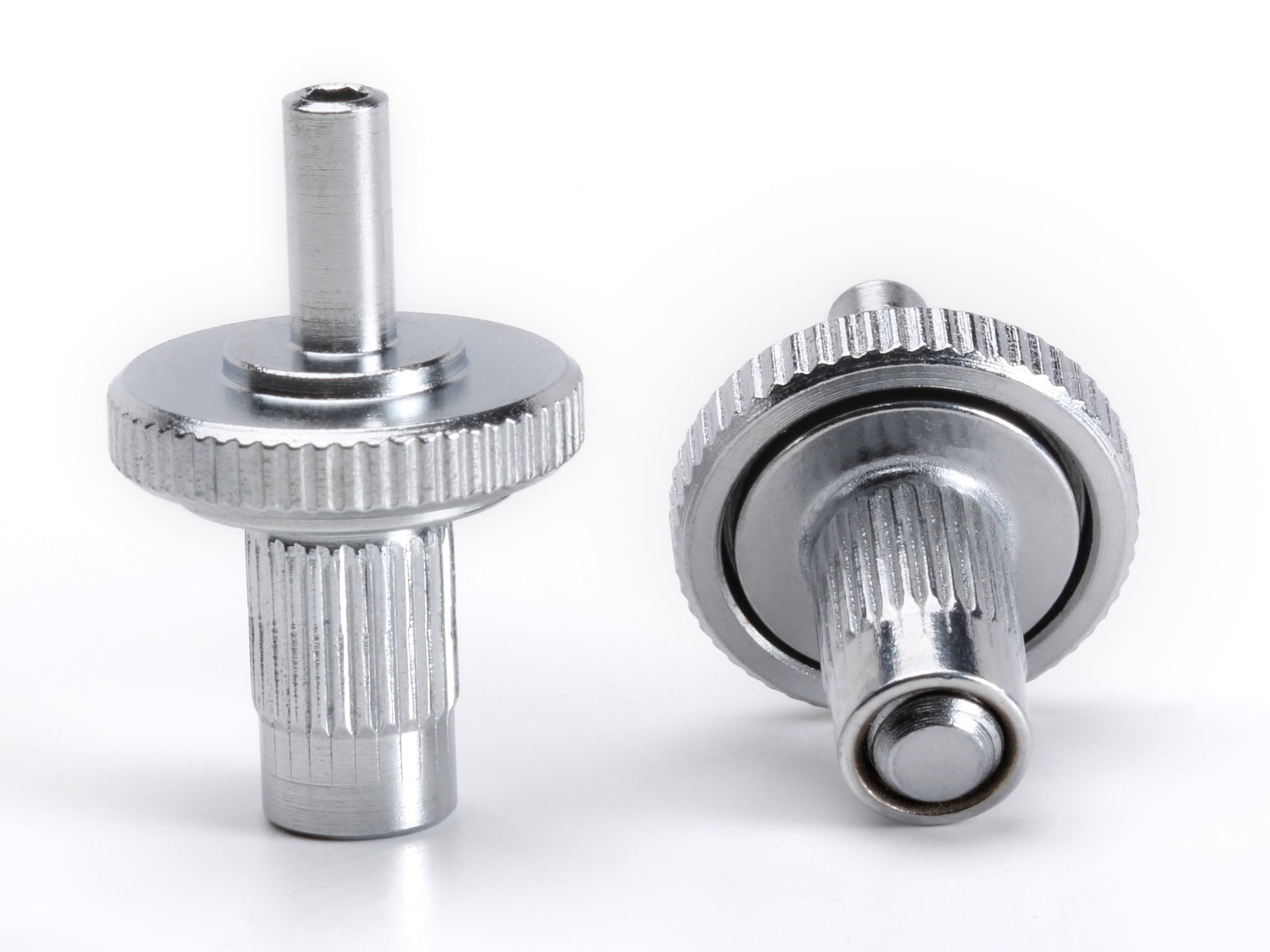 OEM Nashville to ABR1 conversion bridge post set, chrome-plated steel, with hex broach for ease of adjustment, bottom