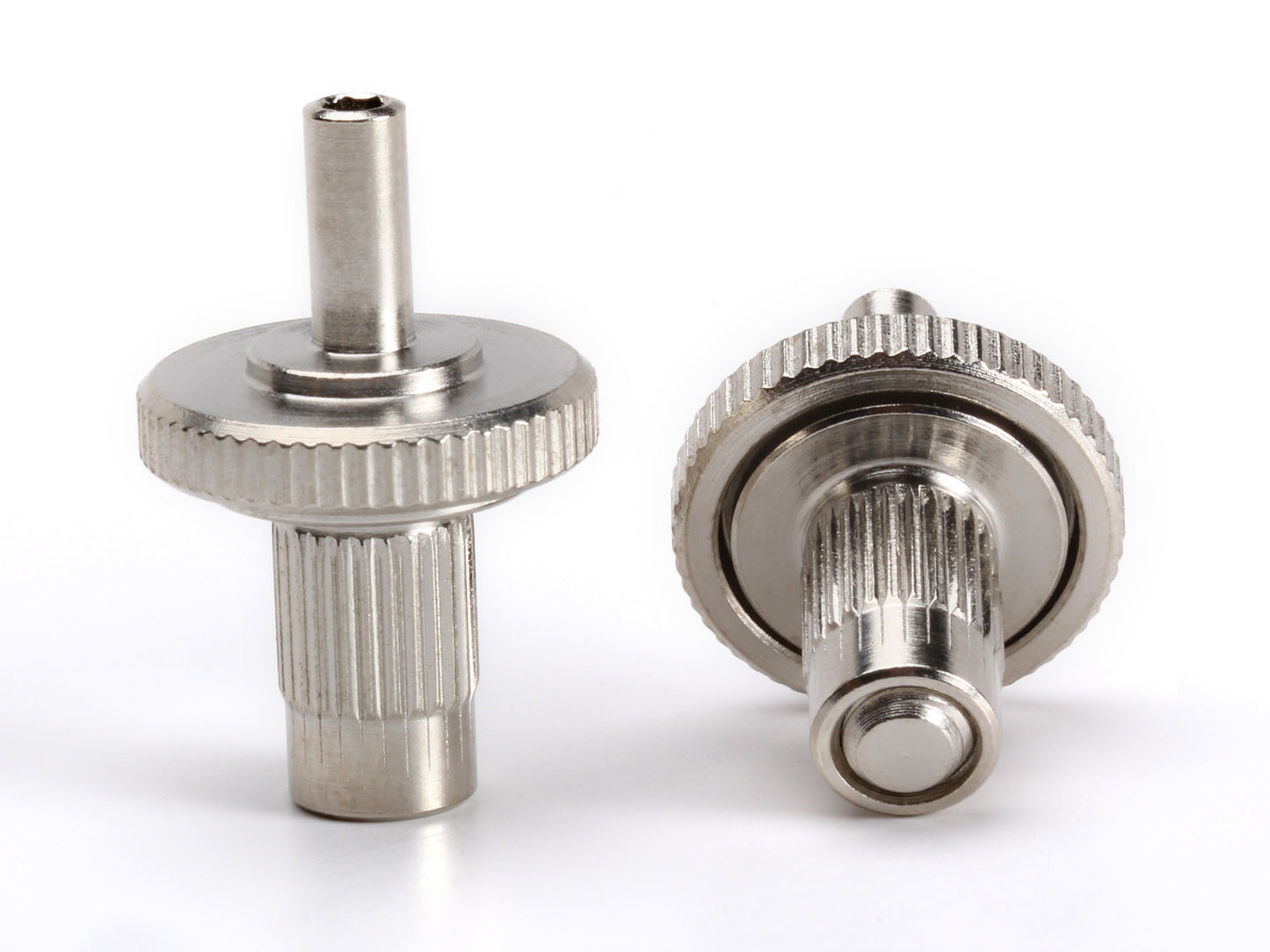 OEM Nashville to ABR1 conversion bridge post set, nickel-plated steel, with hex broach for ease of adjustment, bottom