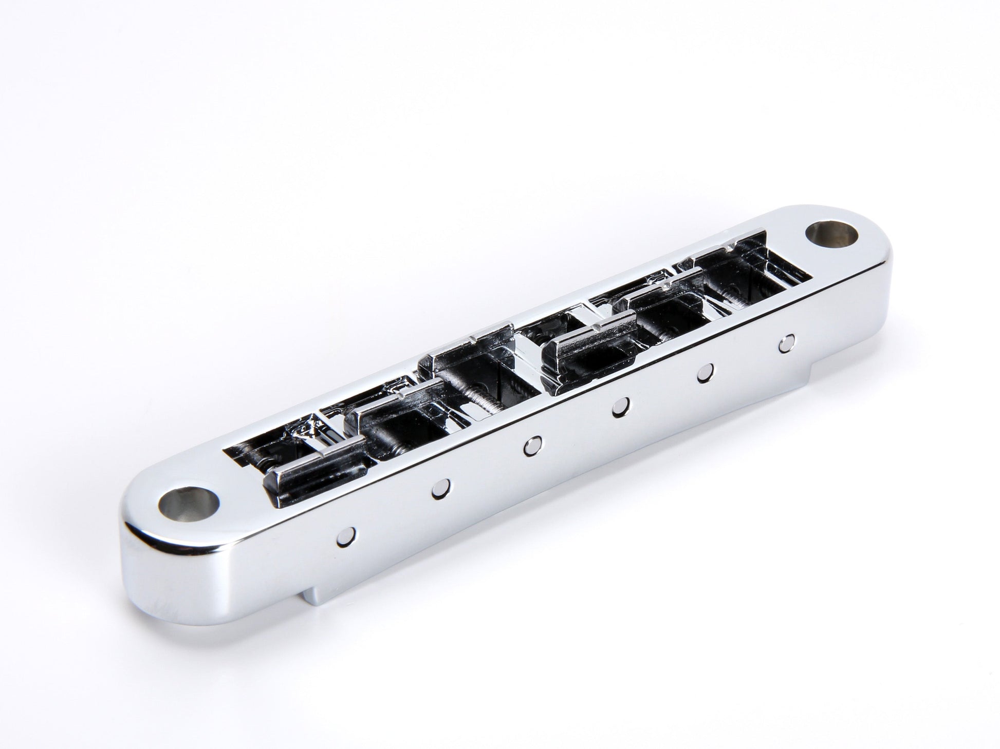 OEM Nashville tune-o-matic bridge, aluminum body with zinc saddles, chrome, rear