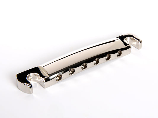 OEM wraparound tailpiece, nickel-plated aluminum, front